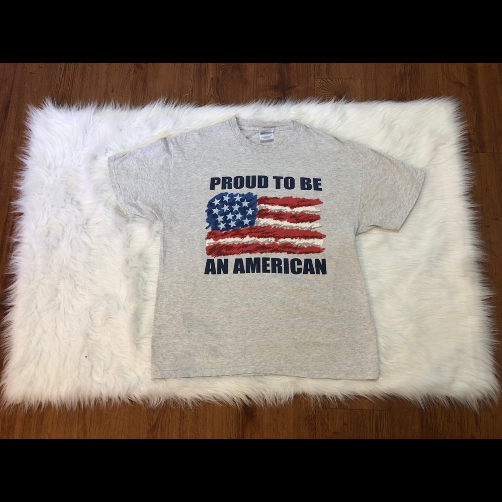Hanes Heavyweight Proud To Be An American L Shirt